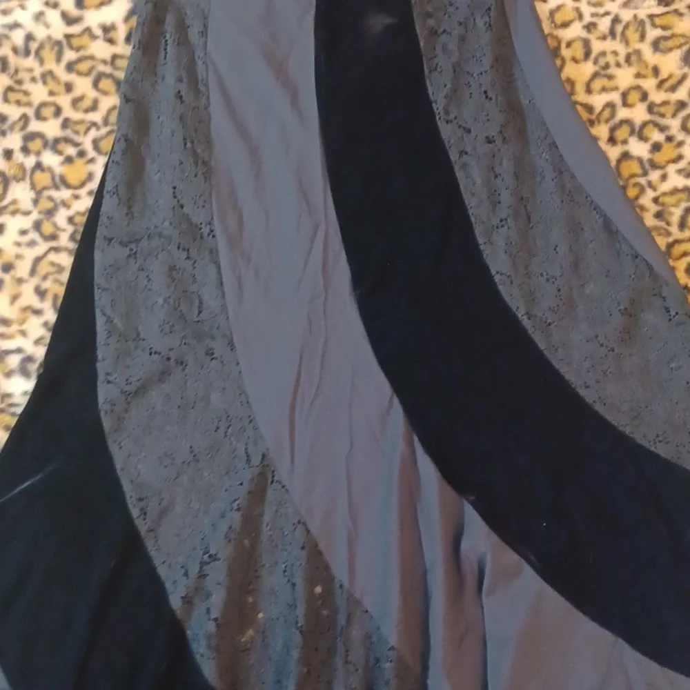 🖤Widow🖤COFFIN DREAMS Maxi Sateen Shear Lace Velvet Patchwork  Swirl Skirt - Picture 3 of 12